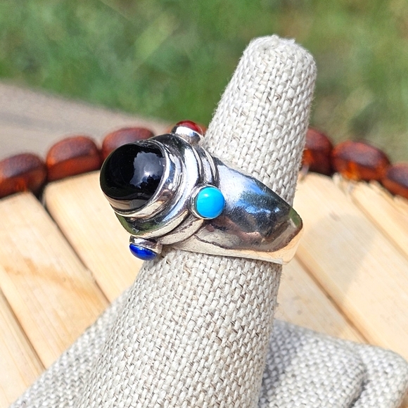 925 sterling & stone ring - Picture 1 of 11